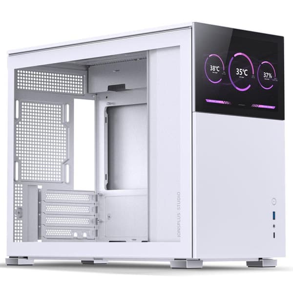 Jonsbo D31 Screen Micro-ATX Case, Tempered Glass - white