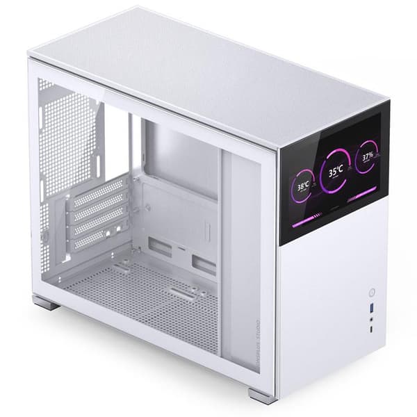 Jonsbo D31 Screen Micro-ATX Case, Tempered Glass - white