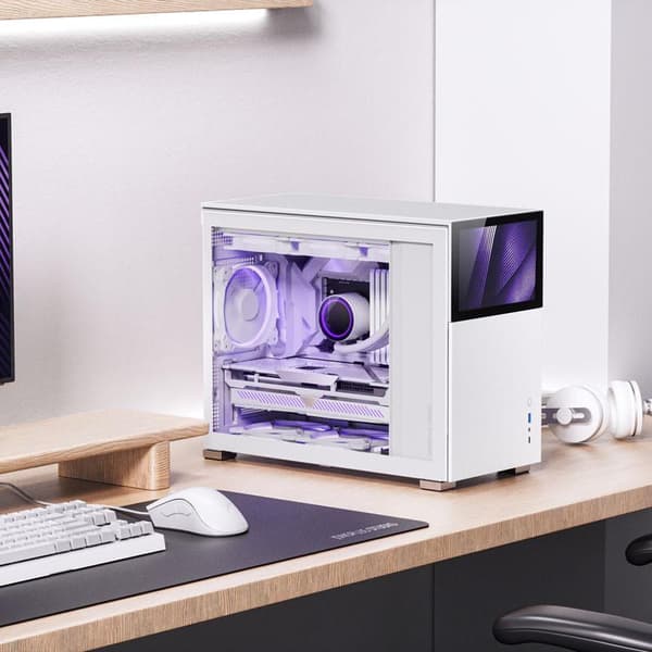 Jonsbo D31 Screen Micro-ATX Case, Tempered Glass - white