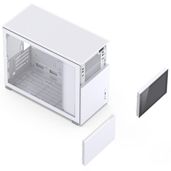 Jonsbo D31 Screen Micro-ATX Case, Tempered Glass - white Valkoinen