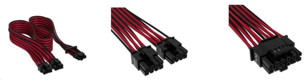 Corsair 600W Gen5 Black/Red - 12VHPWR PSU Cable Sleeved