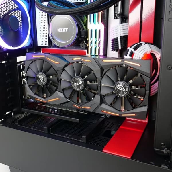 CableMod Vertical Graphics Card Holder with PCIe x16 Riser Cable, 2x ...