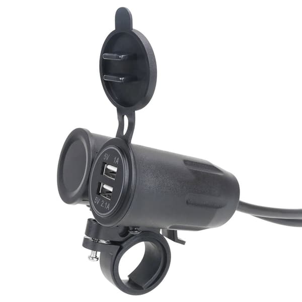 INF 3 in1 Moottoripyörä 3.1A Dual USB Port Laturin pistoke kannatin Volttimittari Lämpötila