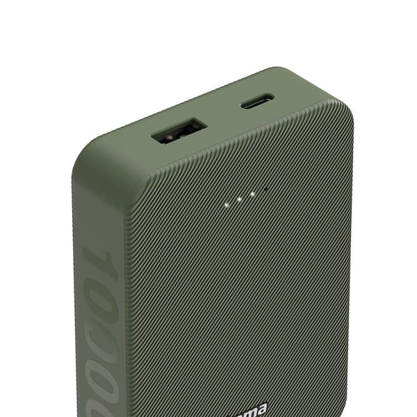 Powerbank Colour 10 10000mAh USB-C+USB-A Grønn