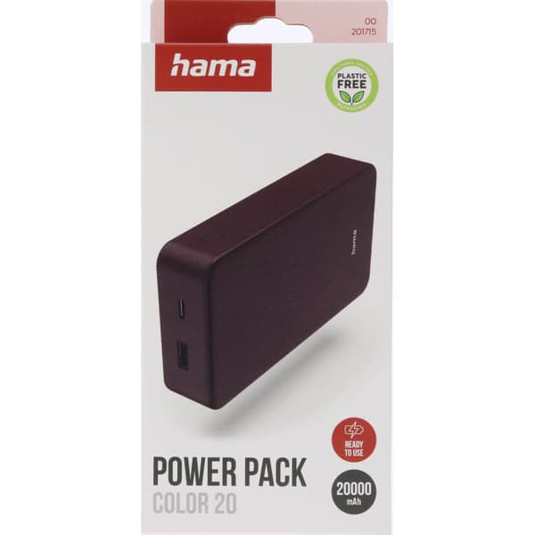 Powerbank Colour 20 20000mAh USB-C+USB-A Plum