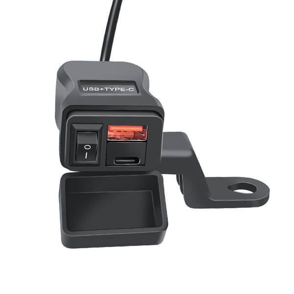 INF Motorsykkel Phone Mount Lader med QCPD hurtiglading
