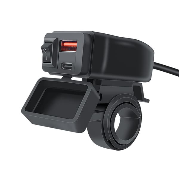 INF Motorsykkel Phone Mount Lader med QCPD hurtiglading