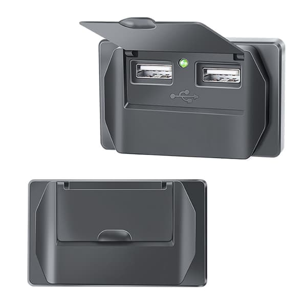 INF RV Edition 3.1A dobbel USB-lader med blått lys