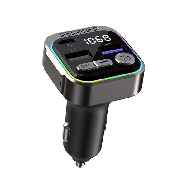 INF Billader, doble USB-porter og Type-C-port - Svart 0