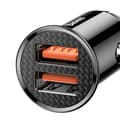 Miniatyrbillede 5 af 11: Baseus Circular 2xUSB QC3.0 5A 30W biloplader (sort)
