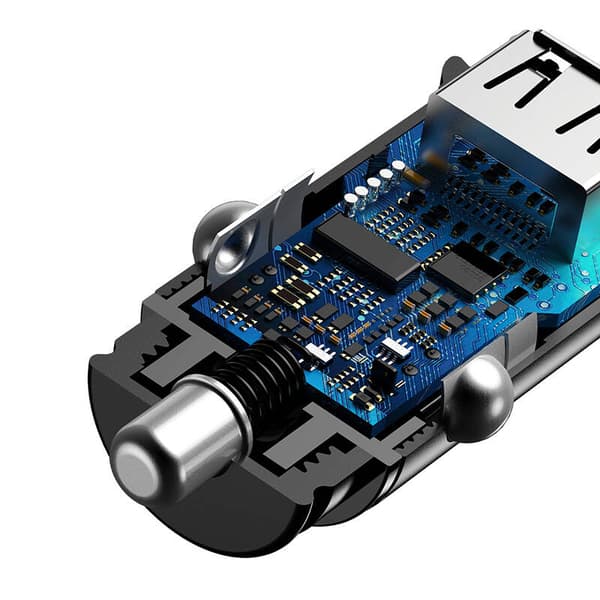 Baseus Circular 2xUSB QC3.0 5A 30W biloplader (sort)