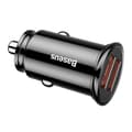 Miniatyrbillede 7 af 11: Baseus Circular 2xUSB QC3.0 5A 30W biloplader (sort)