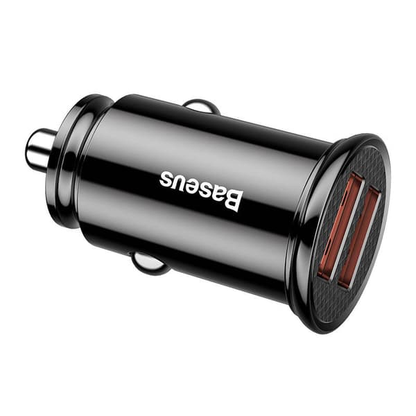 Baseus Circular 2xUSB QC3.0 5A 30W biloplader (sort)
