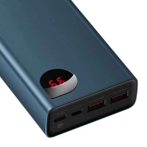 Powerbank Baseus Adaman Metal 20000mAh PD QC 3.0 65W 2xUSB + USB-C + micro USB (blå)