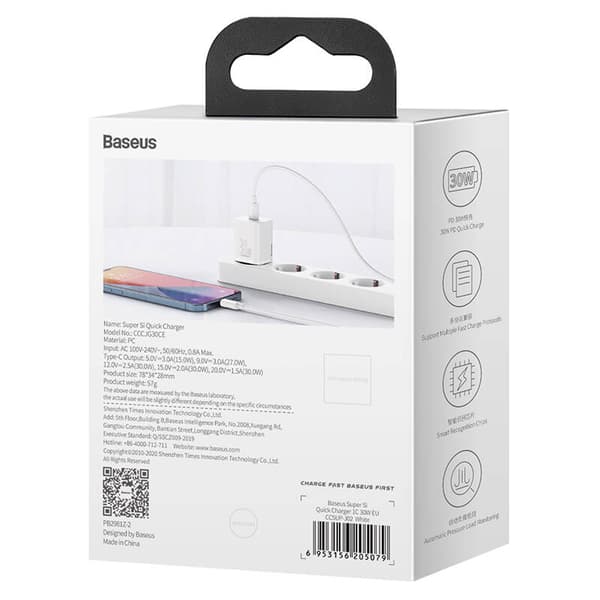 Quick Charger Baseus Super Si 1C 30W (hvid)