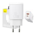 Miniatyrbillede 1 af 8: Baseus kompakt hurtigoplader, USB, USB-C, 20W (hvid)