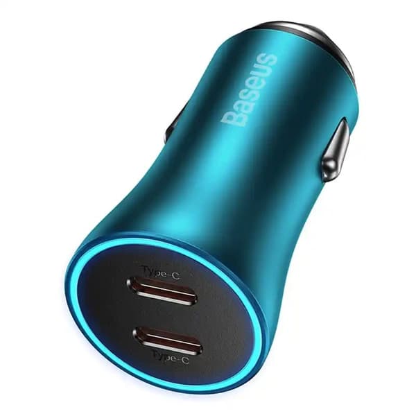 Baseus Golden Contactor Pro billader, 2x USB-C, 40W (blå)