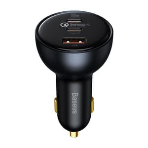 Biloplader Baseus Qualcomm, USB, 2x USB-C, 160W (grå) Sort