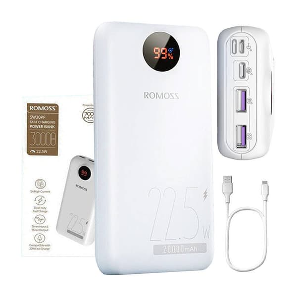 Powerbank Romoss PSW30PF 30000mAh, 22,5W (hvit)