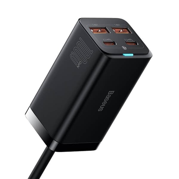 Baseus GaN3 Pro vægoplader 2xUSB-C + 2xUSB, 100W (sort)