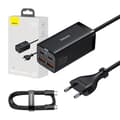 Miniatyrbillede 1 af 11: Baseus GaN3 Pro vægoplader 2xUSB-C + 2xUSB, 100W (sort)