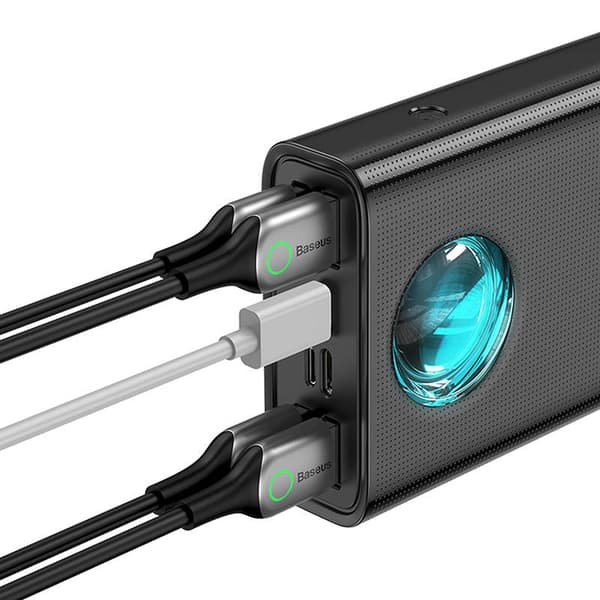 Powerbank Baseus Amblight 30000mAh, 4xUSB, USB-C, 65W (svart)