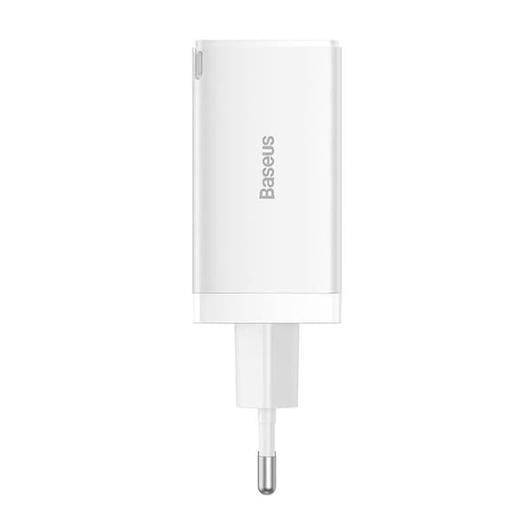 Vægoplader Baseus GaN5 Pro 2xUSB-C + USB, 65W (hvid)