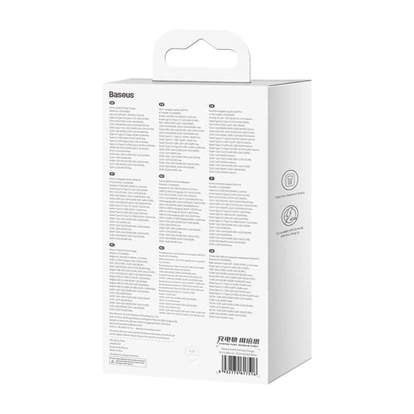 Vægoplader Baseus GaN5 Pro 2xUSB-C + USB, 65W (hvid)