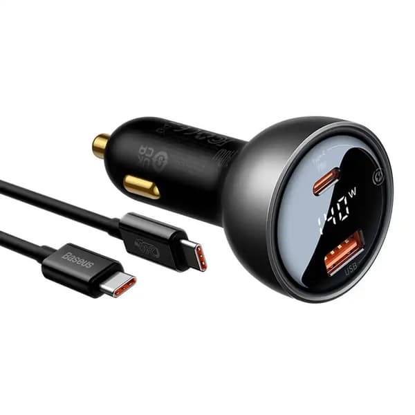 Biloplader Baseus Superme, USB, USB-C, 140W (sort)