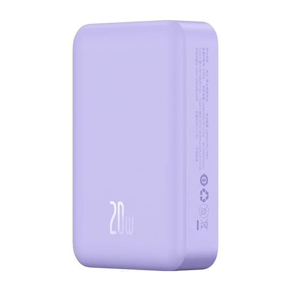 Powerbank Baseus Magnetic Mini 20000mAh, USB-C 20W MagSafe (lilla)
