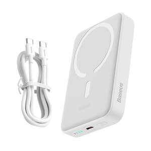Powerbank mini Baseus 10000mAh, USB-C 30W Hvit Hvit