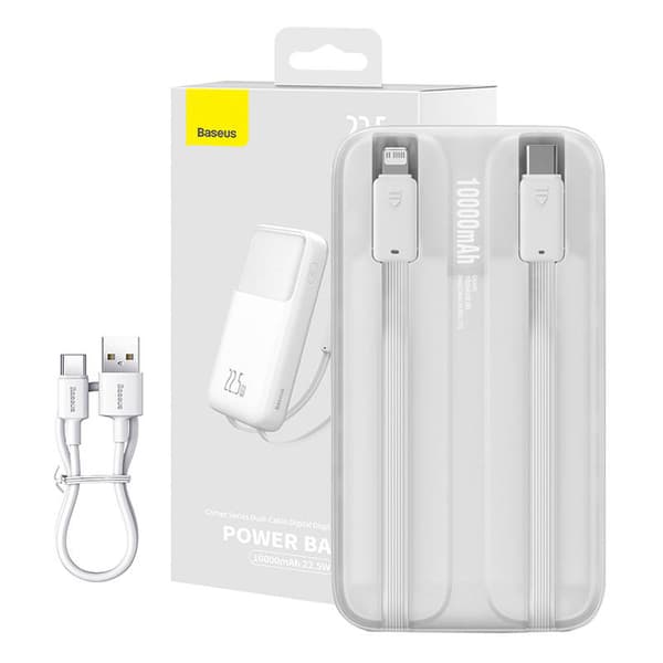Powerbank Baseus Comet 10000mAh, 22,5W (hvit)