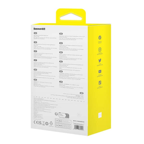 bilholder med induktiv lader Baseus LightChaser (Sort)