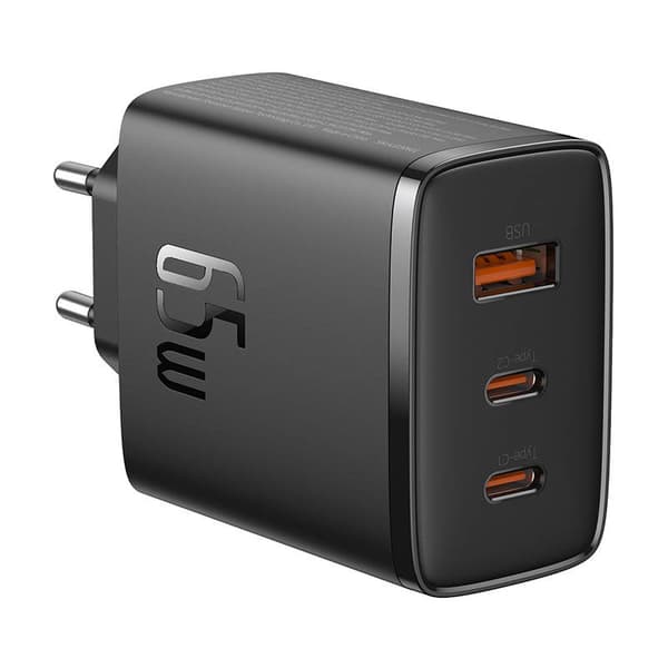 Seinälaturi Baseus OS-Cube Pro 2xUSB-C + USB, 65W (musta)