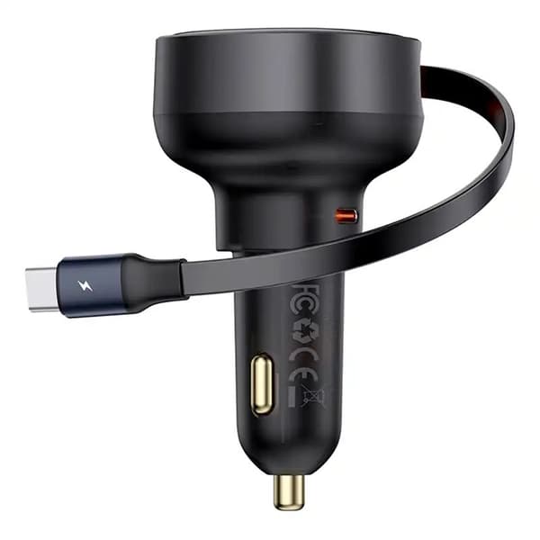 Biloplader Baseus Enjoyment Pro med kabel USB-C, 60W (sort)