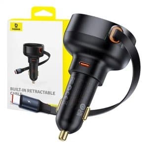 Biloplader Baseus Enjoyment Pro med kabel USB-C, 60W (sort)