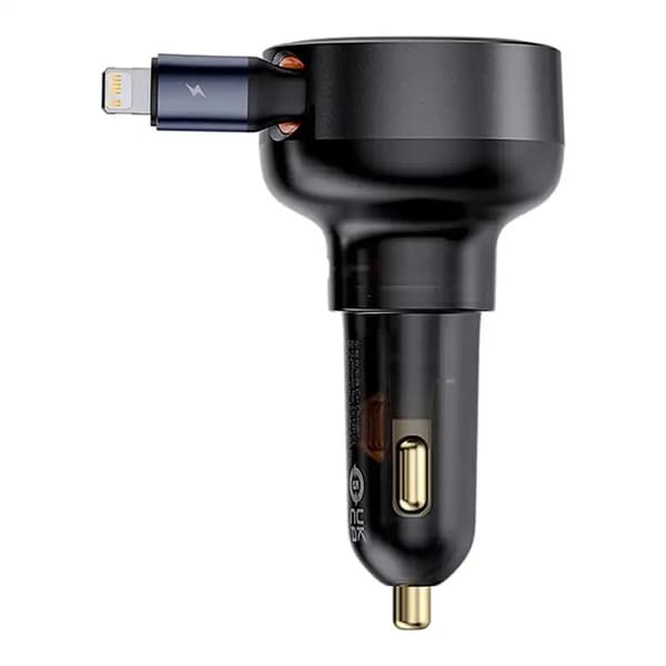 Biloplader Baseus Enjoyment Pro med lightning-kabel + USB-C , 55W (sort)