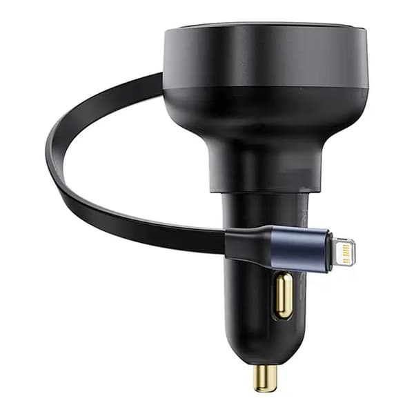 Biloplader Baseus Enjoyment Pro med lightning-kabel + USB-C , 55W (sort)