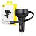 Miniatyrbillede 11 af 11: Biloplader Baseus Enjoyment Pro med lightning-kabel + USB-C , 55W (sort)