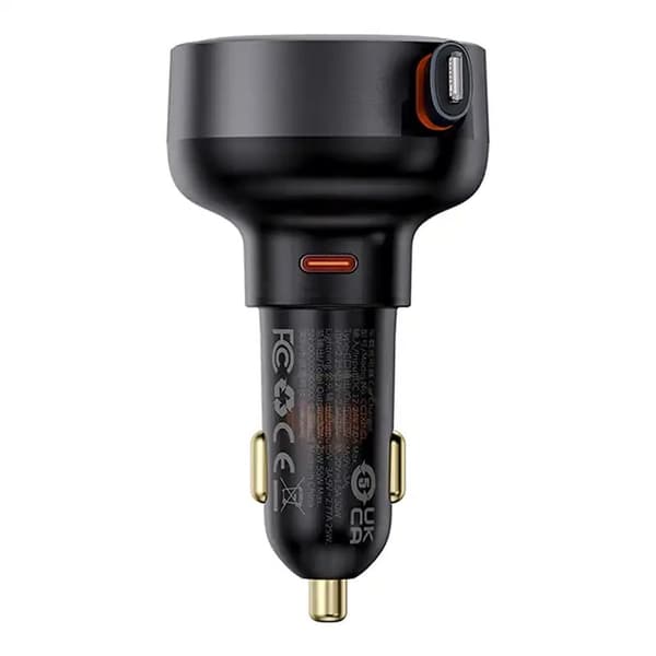 Biloplader Baseus Enjoyment Pro med lightning-kabel + USB-C , 55W (sort)