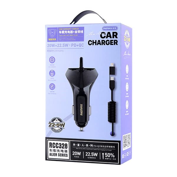 Kaapeliautolaturi Remax RCC328 20V+22,5W PD+QC