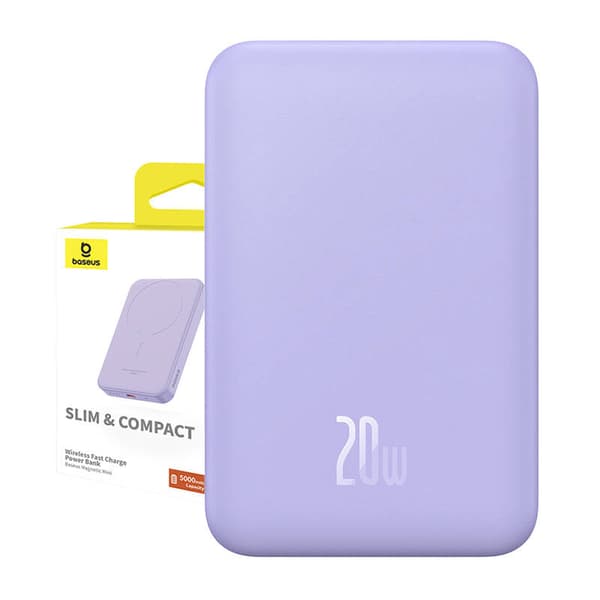 Magnetisk Mini Powerbank Baseus 5000mAh 20W (lilla)