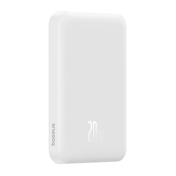 Magnetisk Mini Powerbank Baseus 5000mAh, USB-C 20W (hvit)