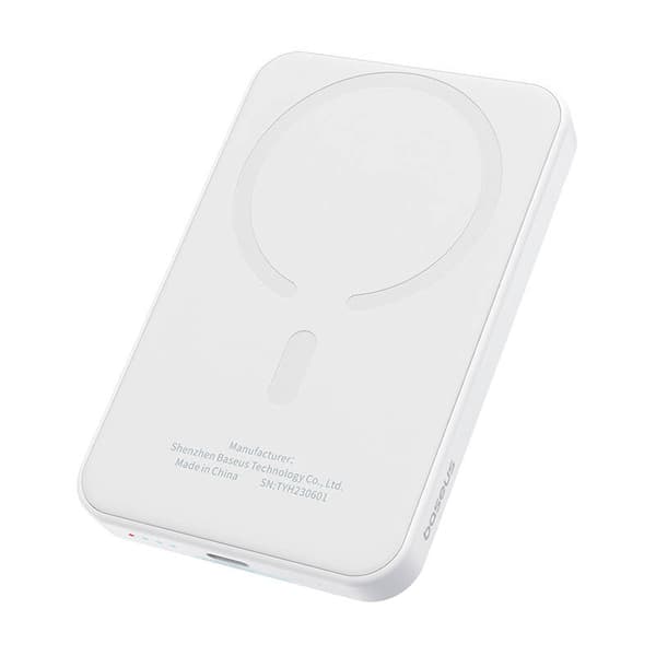 Magnetisk Mini Powerbank Baseus 5000mAh, USB-C 20W (hvit)