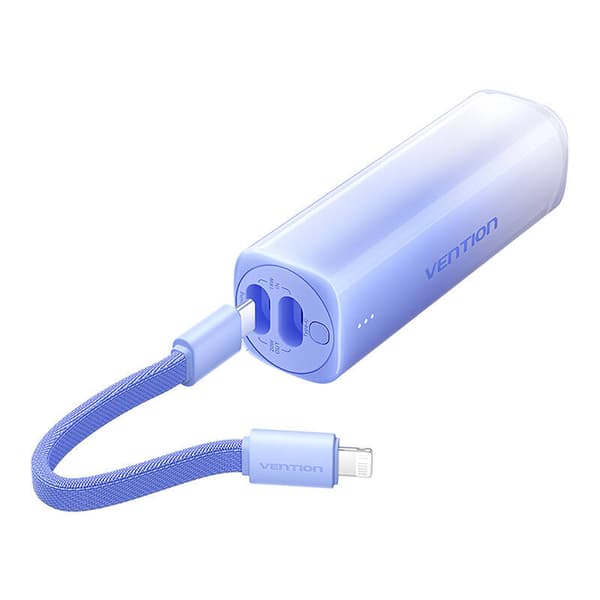 Powerbank 5000mAh Vention FHWL0 20W + kabel USB-C gjør lightning (niebieski)