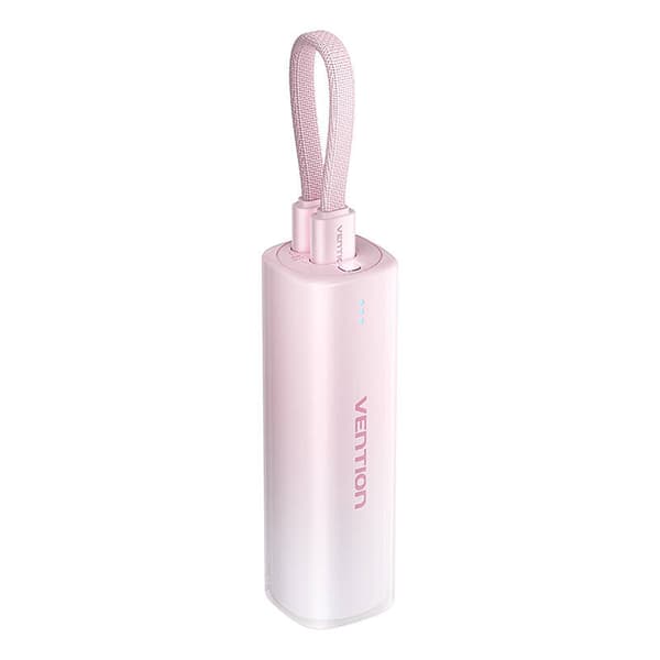 Powerbank 5000mAh Vention FHWR0 20W + USB-C til lightning-kabel (pink)