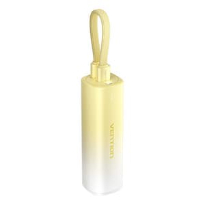 Powerbank 5000mAh Vention FHWY0 20W + kabel USB-C til lynnedslag (żółty)