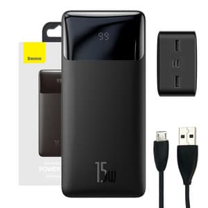 Powerbank Baseus Bipow 30000mAh,15W (svart) Sort