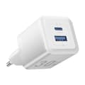 Miniatyrbillede 4 af 4: Vægoplader, ventilation, FEQW0-EU, USB-C + USB-A, 30W/30W , GaN (hvid)