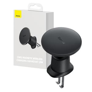 magnetisk biltelefonholder Baseus med trådløs opladning CW01 (sort) Sort